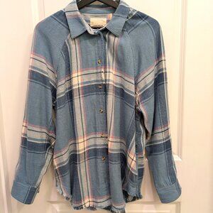 Lucky Brand Cloud Plaid Boyfriend Shirt